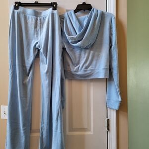 Juicy Couture Light Blue Hoodie and Sweatpants Set
